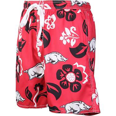 Wes and Willy Men's University of Arkansas Floral Swim Trunks                                                                   