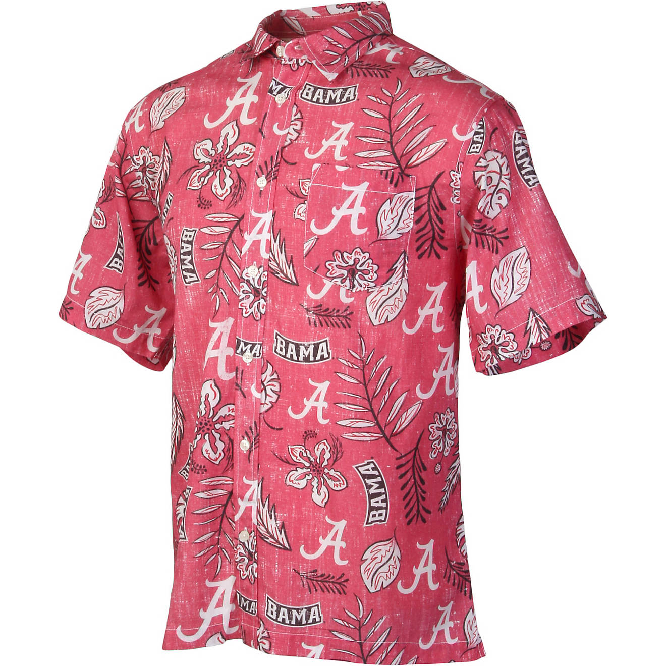 Wes and Willy Men's University of Alabama Vintage Floral Button Down Shirt                                                       - view number 1