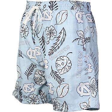 Wes and Willy Men's University of North Carolina Vintage Floral Swim Trunks                                                     