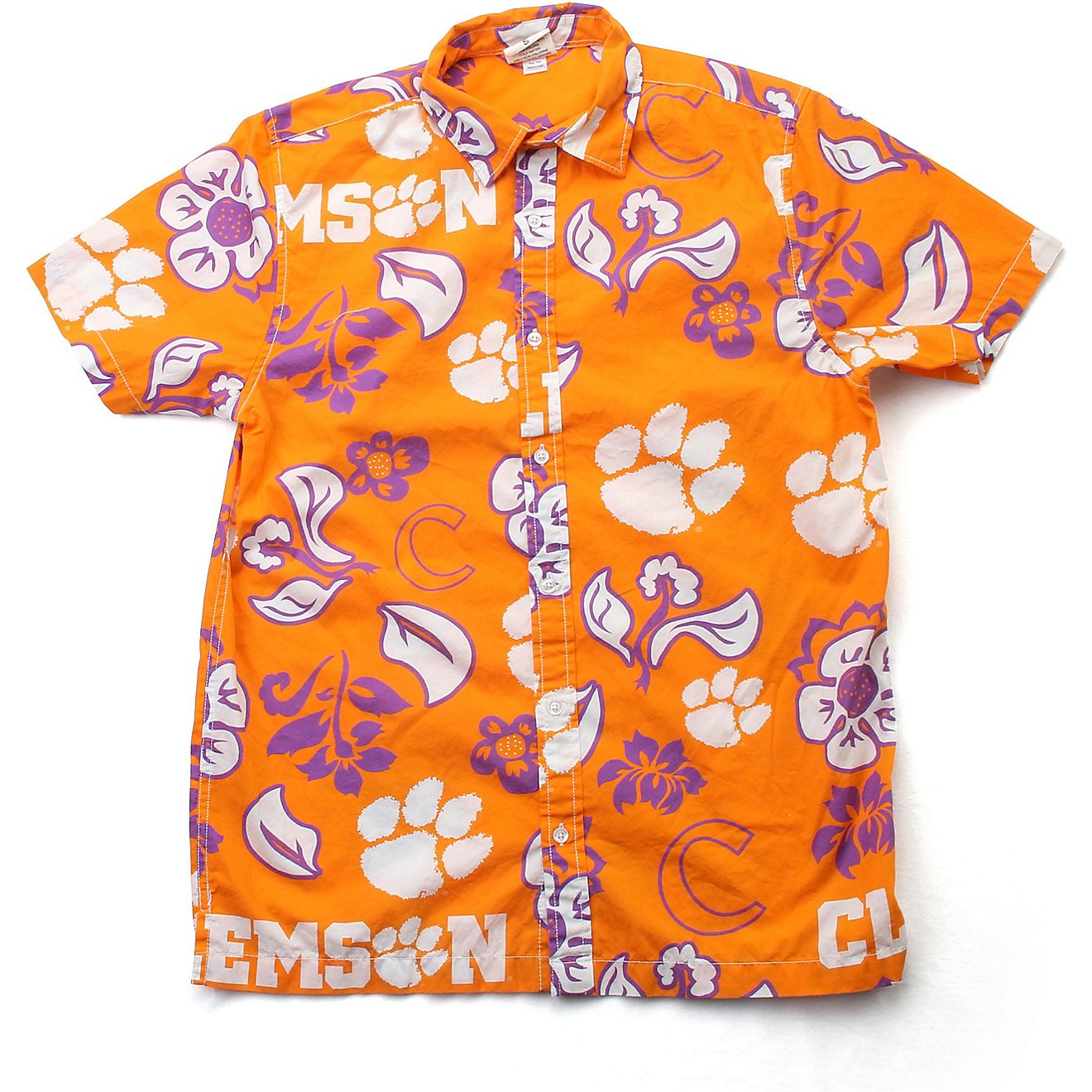 Wes and Willy Men's Clemson University Floral Button Down Shirt                                                                  - view number 1