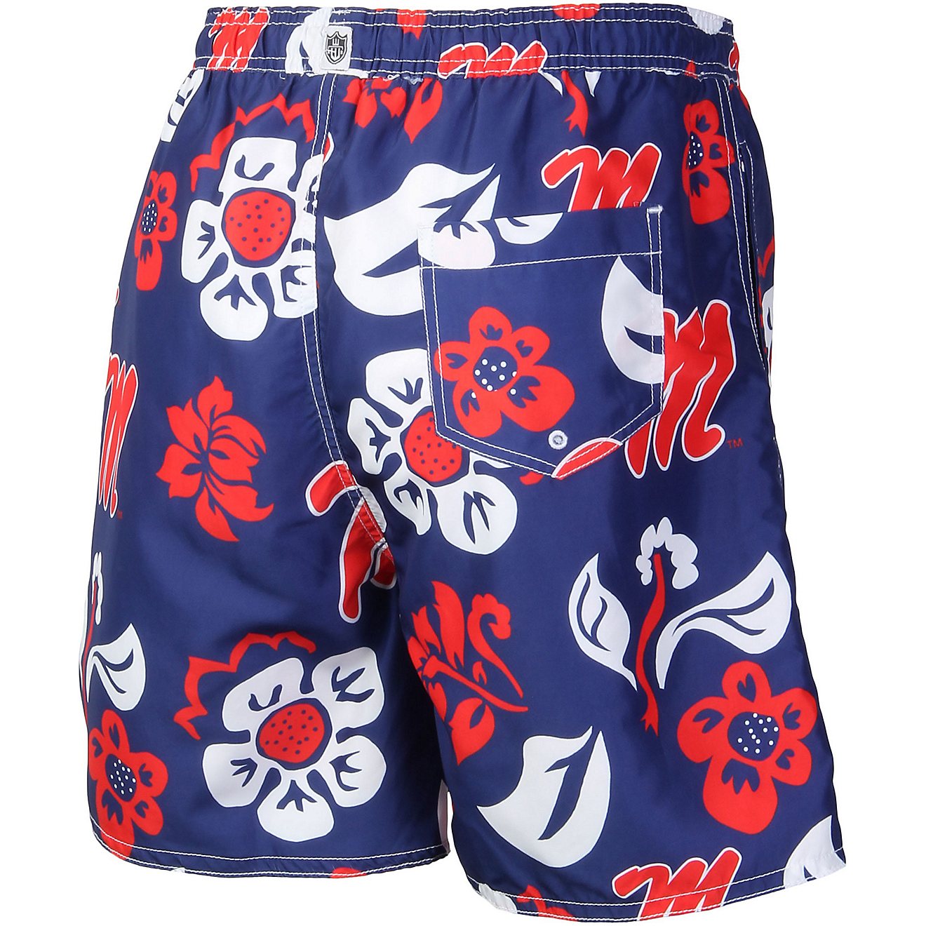 Wes and Willy Men's University of Mississippi Vintage Floral Swim Trunks                                                         - view number 2