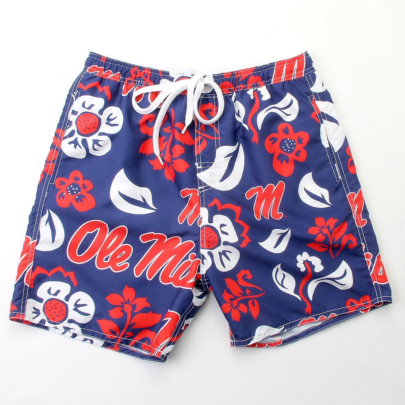 Wes and Willy Men's University of Mississippi Vintage Floral Swim Trunks                                                         - view number 3
