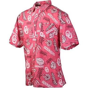 Wes and Willy Men's University of Oklahoma Vintage Floral Button Down Shirt                                                     