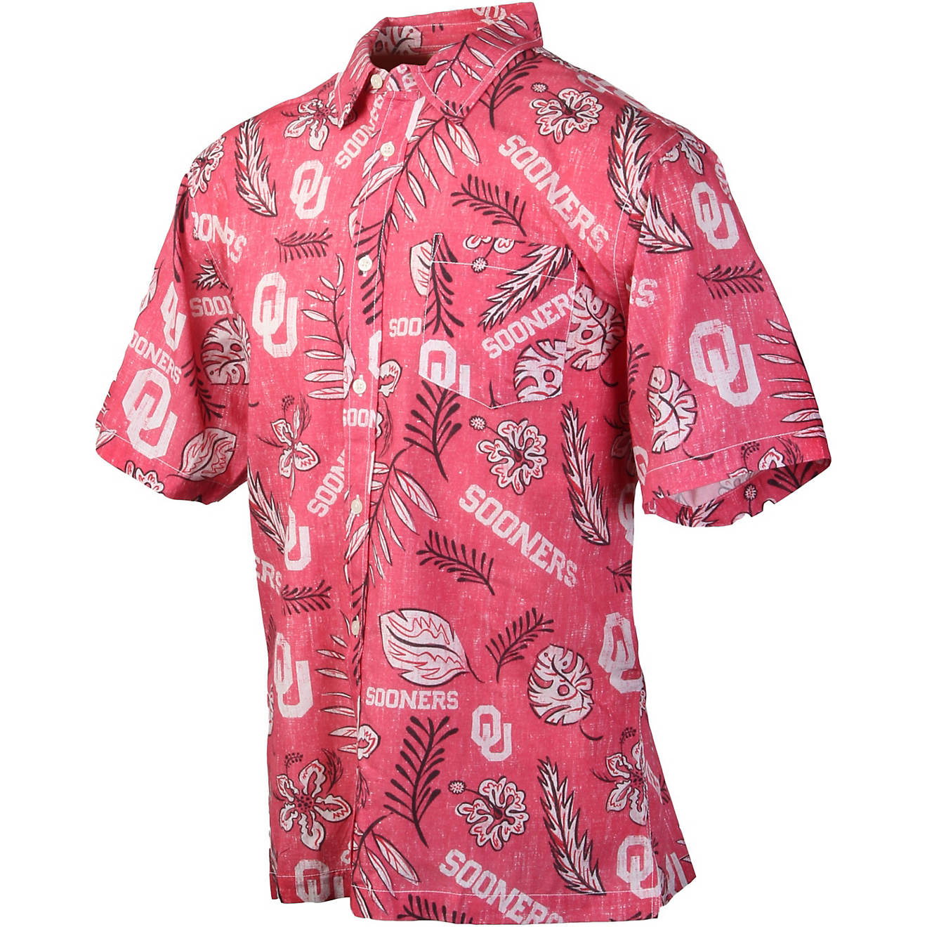 Wes and Willy Men's University of Oklahoma Vintage Floral Button Down Shirt                                                      - view number 1