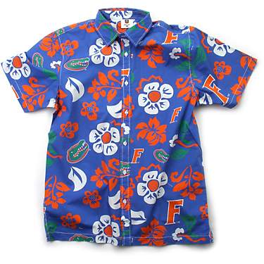 Wes and Willy Men's University of Florida Floral Button Down Shirt                                                              