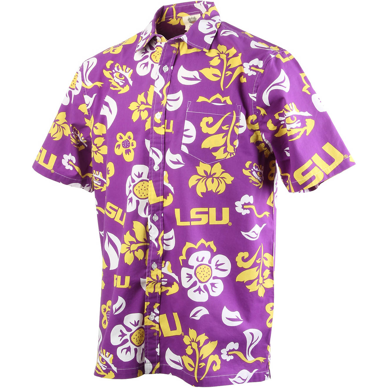 Wes and Willy Men's Louisiana State University Floral Button Down Shirt                                                          - view number 1