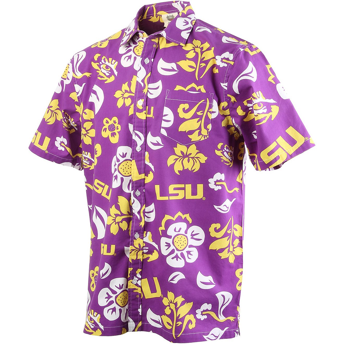 Wes and Willy Men's Louisiana State University Floral Button Down Shirt                                                          - view number 1