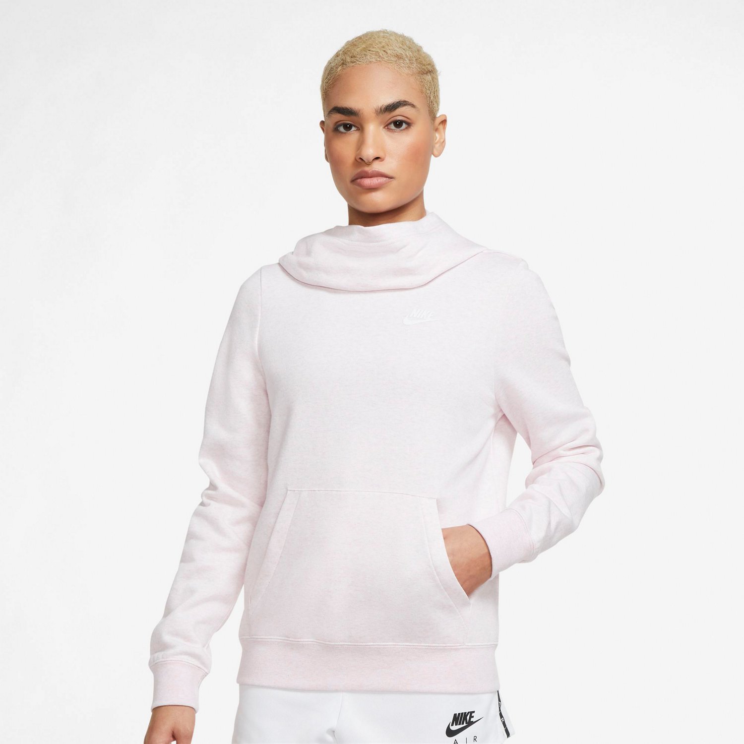 Nike Women's Sportswear Funnel-Neck Club Fleece Hoodie Sweatshirt ...