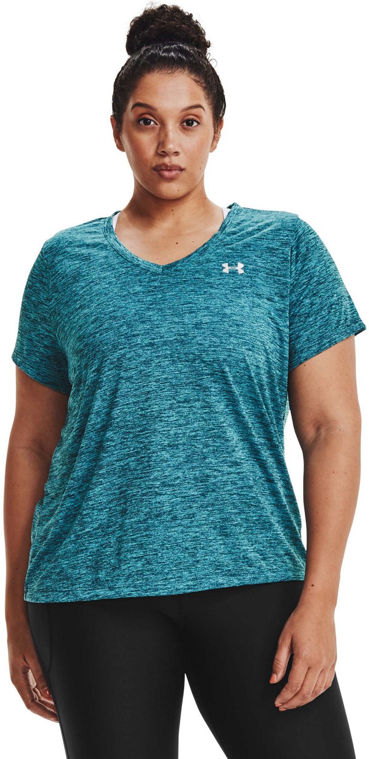 Under Armour Womens Tech Twist V Neck Plus Size T Shirt Academy