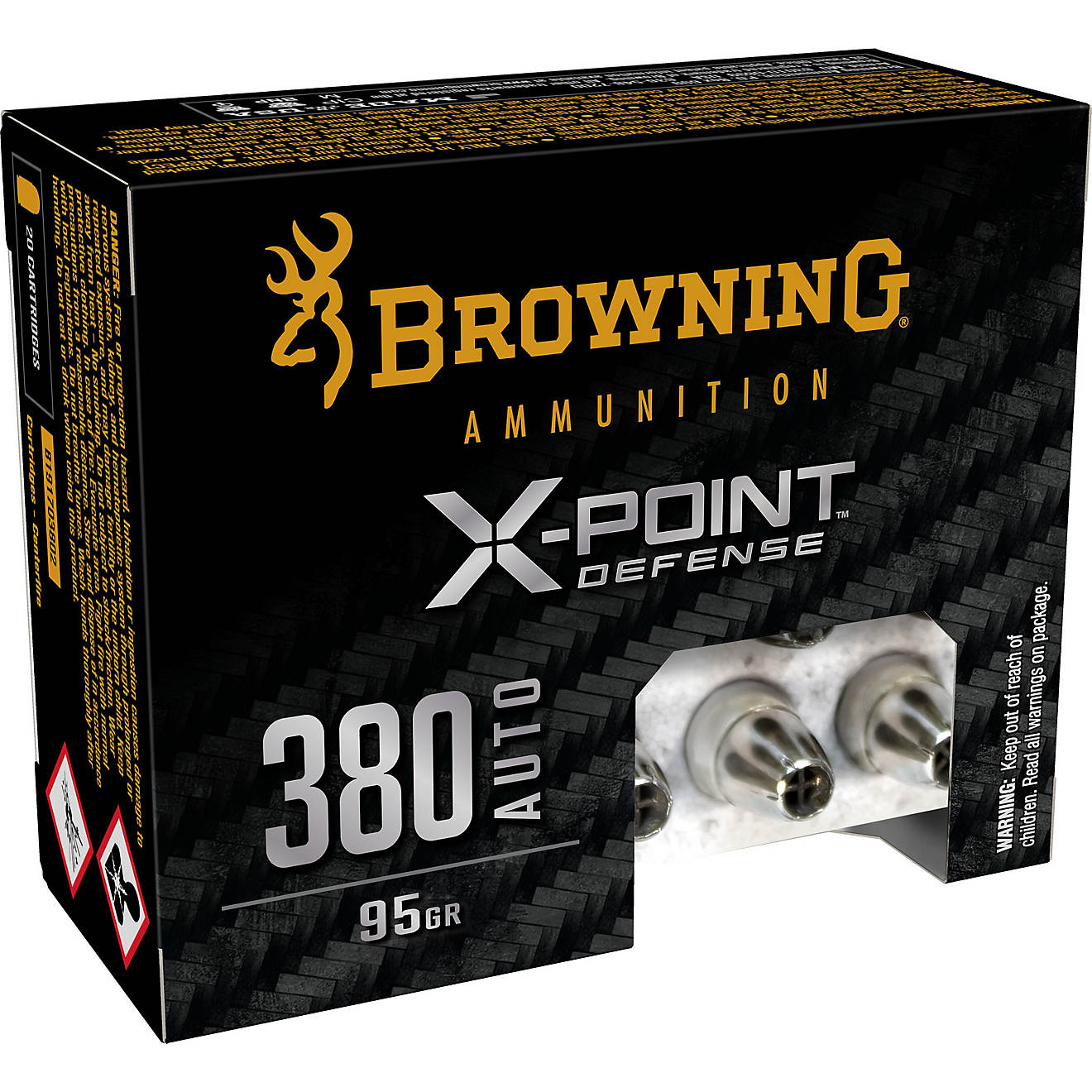 Browning X-Point Defense .380 ACP 95-Grain Ammunition - 20 Rounds                                                                - view number 1