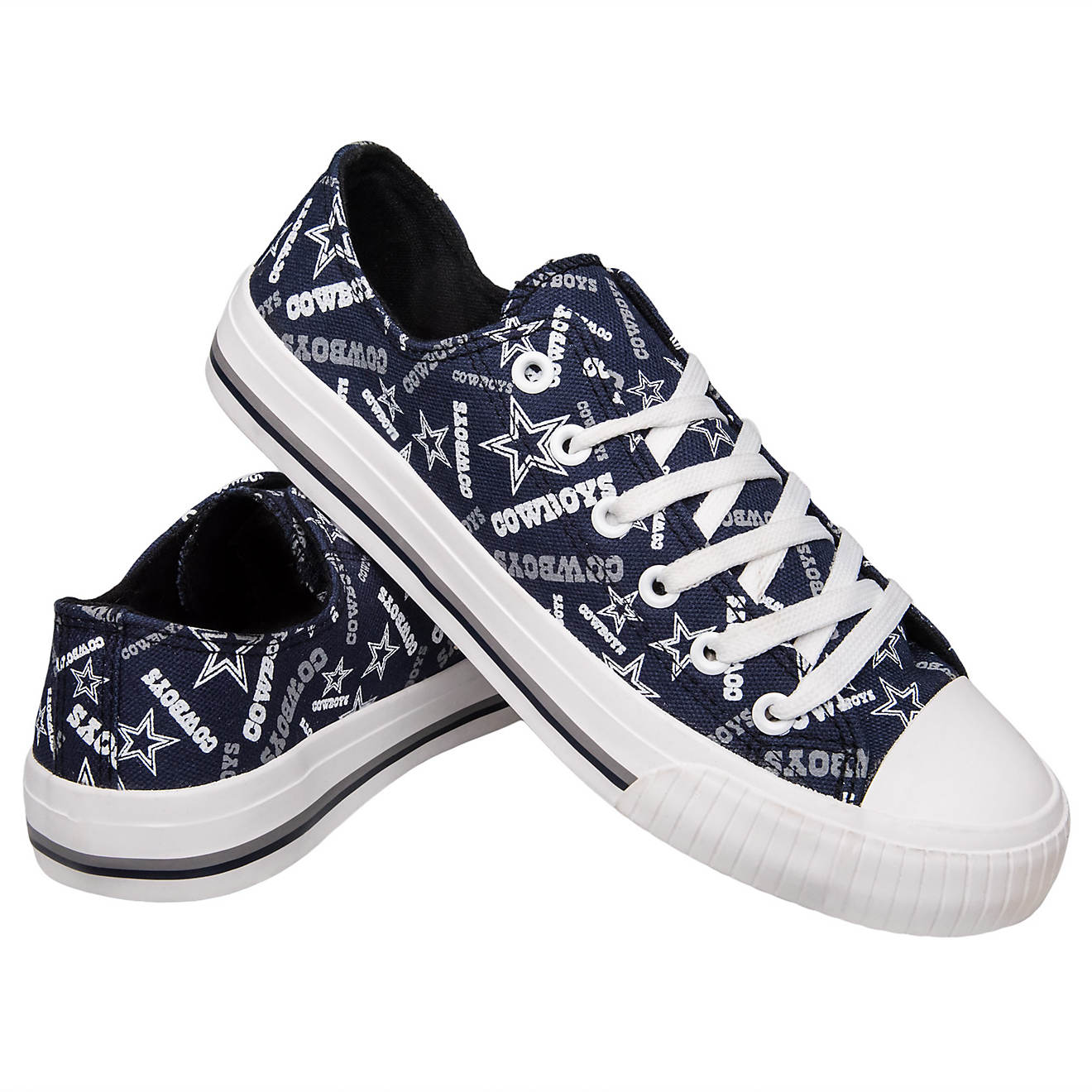 FOCO Women's Dallas Cowboys Low Top Repeat Print Canvas Shoes                                                                    - view number 1