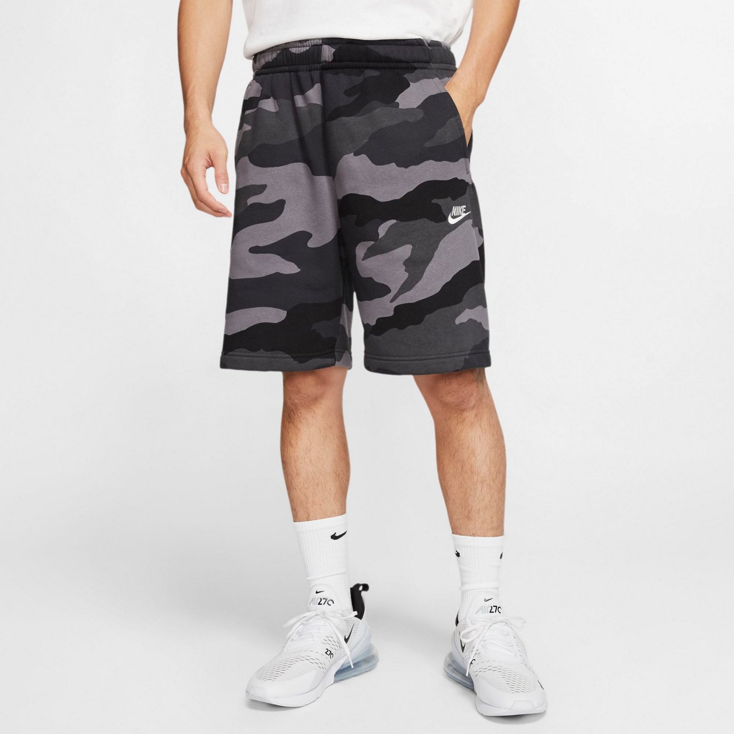 Nike Men's Sportswear Club Fleece Camo Shorts Academy