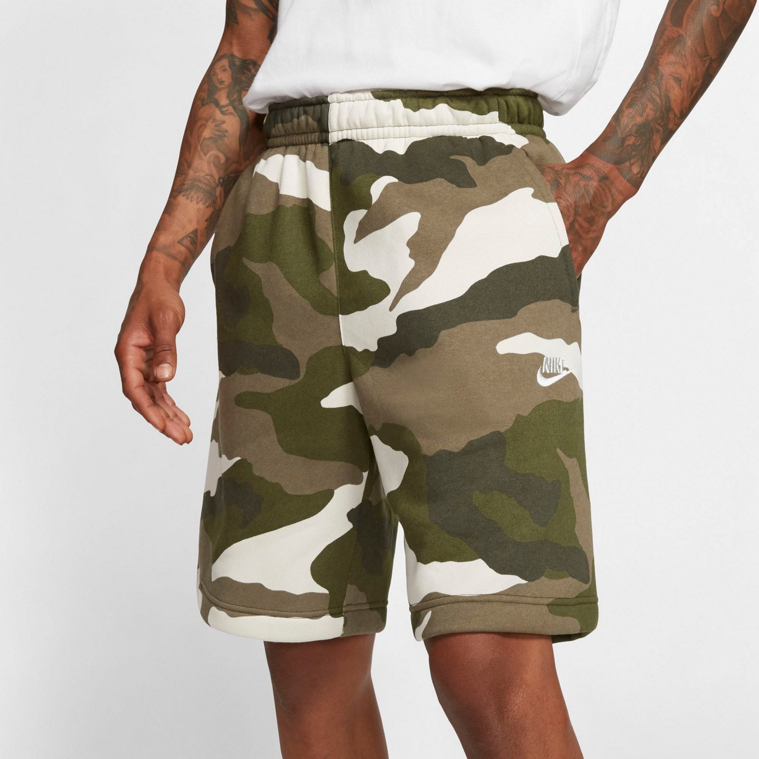 nike fleece shorts green