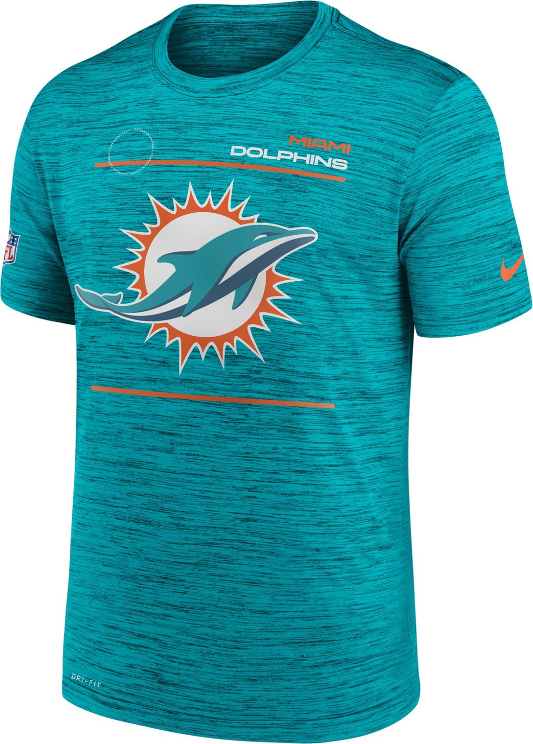 Nike Men's Miami Dolphins Velocity Sideline Graphic Tshirt Academy