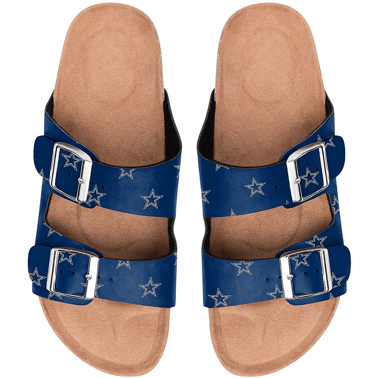 FOCO Women's Dallas Cowboys Mini Print Double Buckle Sandals                                                                     - view number 1