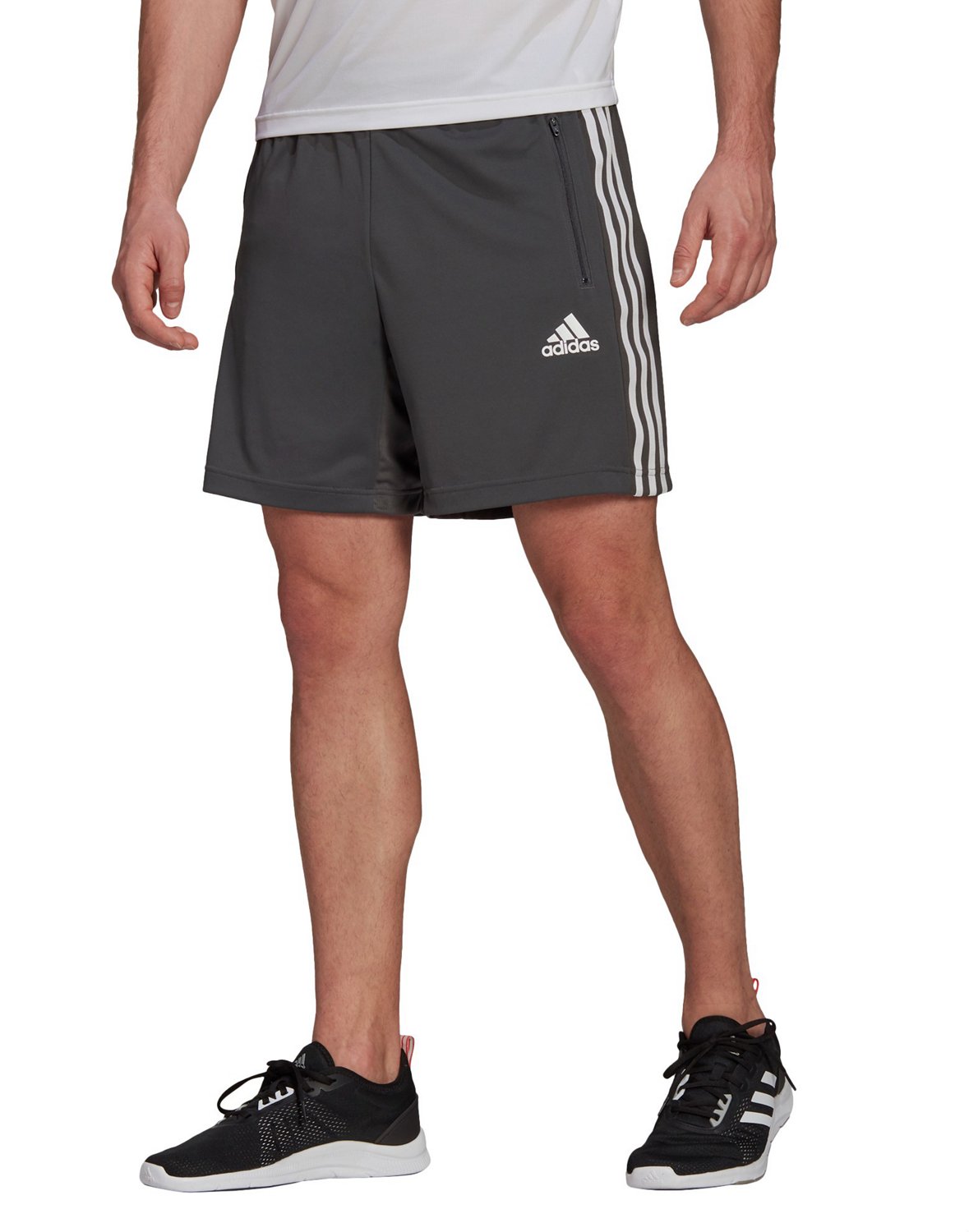 adidas three stripe poly shorts