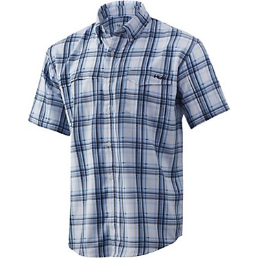 Huk Men's Tide Point Fish Plaid Short Sleeve Shirt