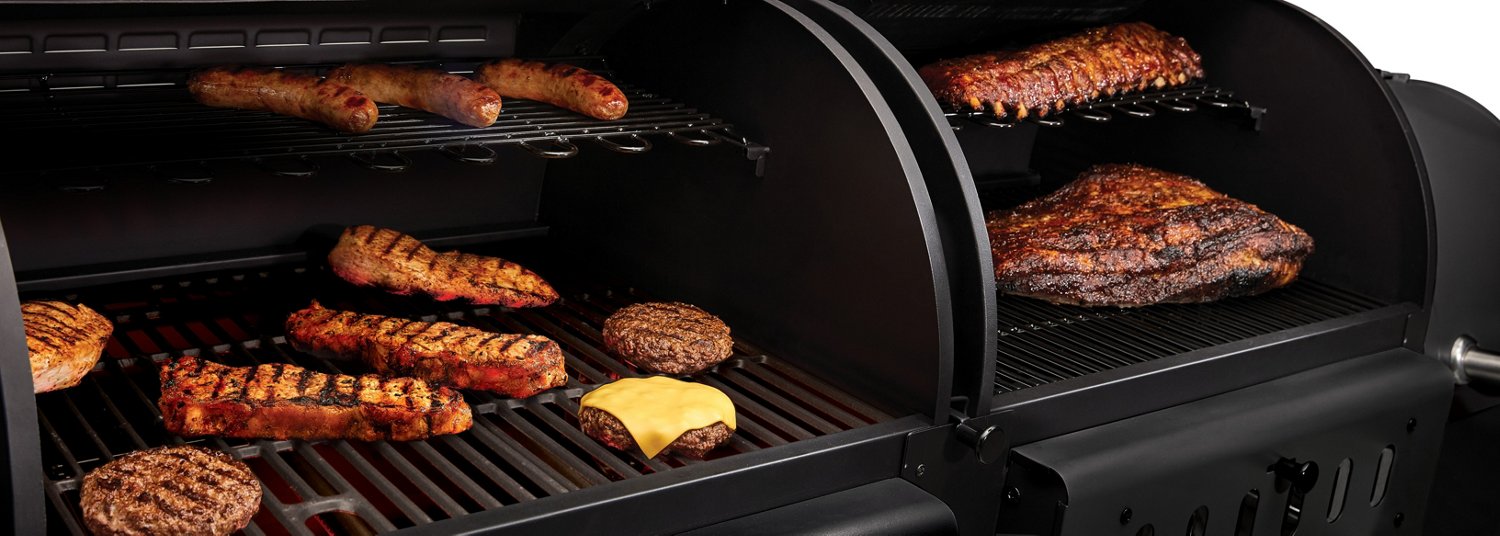 Outdoor Gourmet Fry/Grill/Smoke Combo Grill Academy