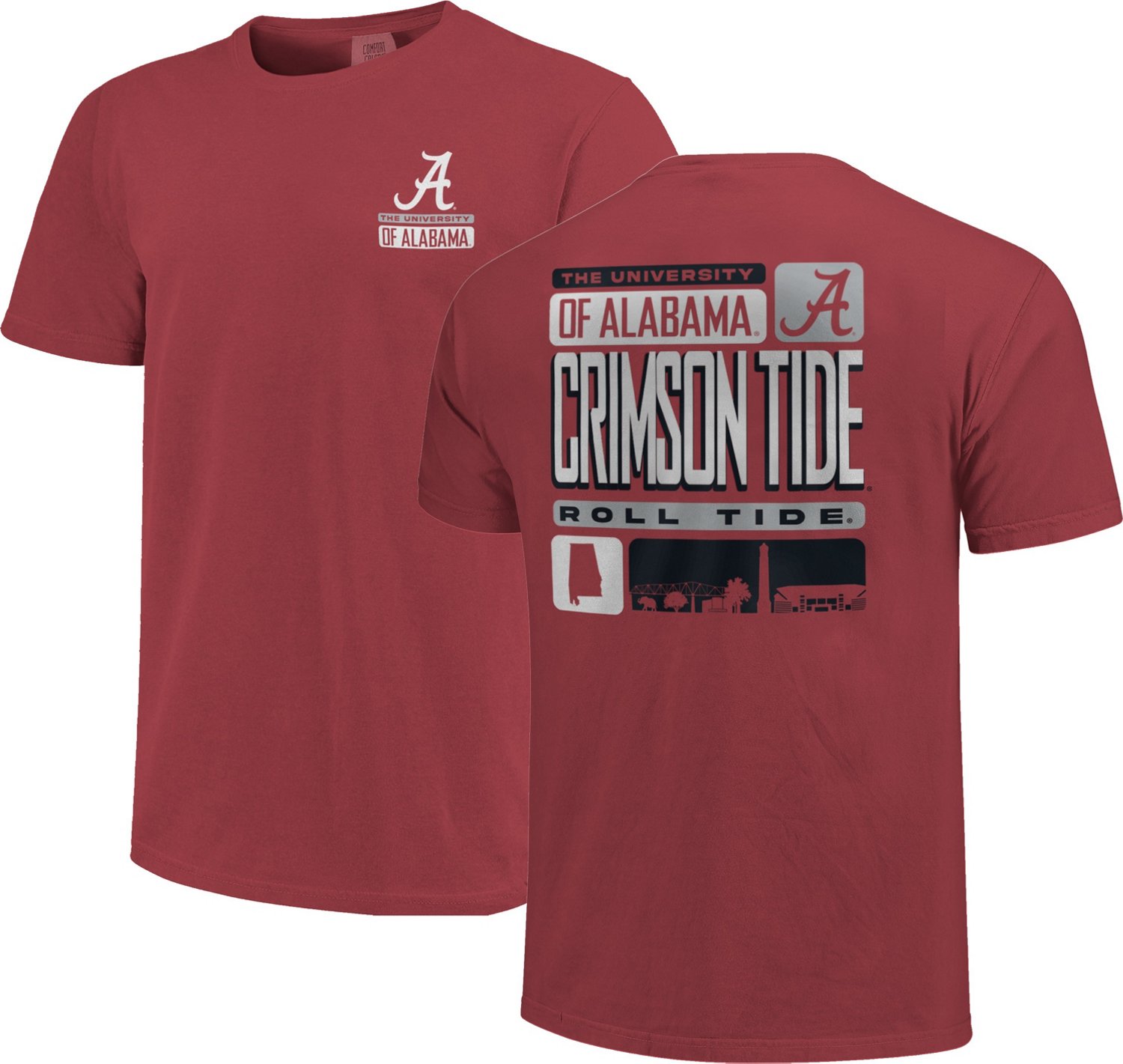 Image One Men's University of Alabama Comfort Color Campus Squares T