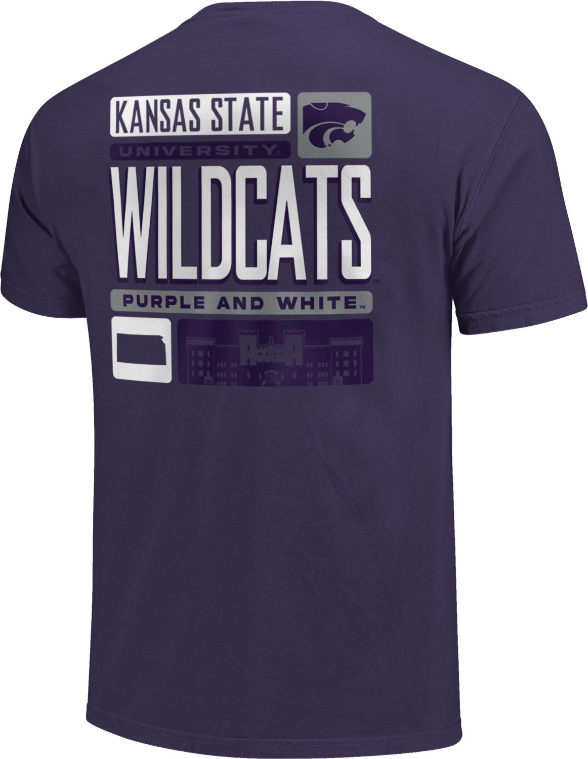 Image One Men's Kansas State University Comfort Color Campus Squares T ...