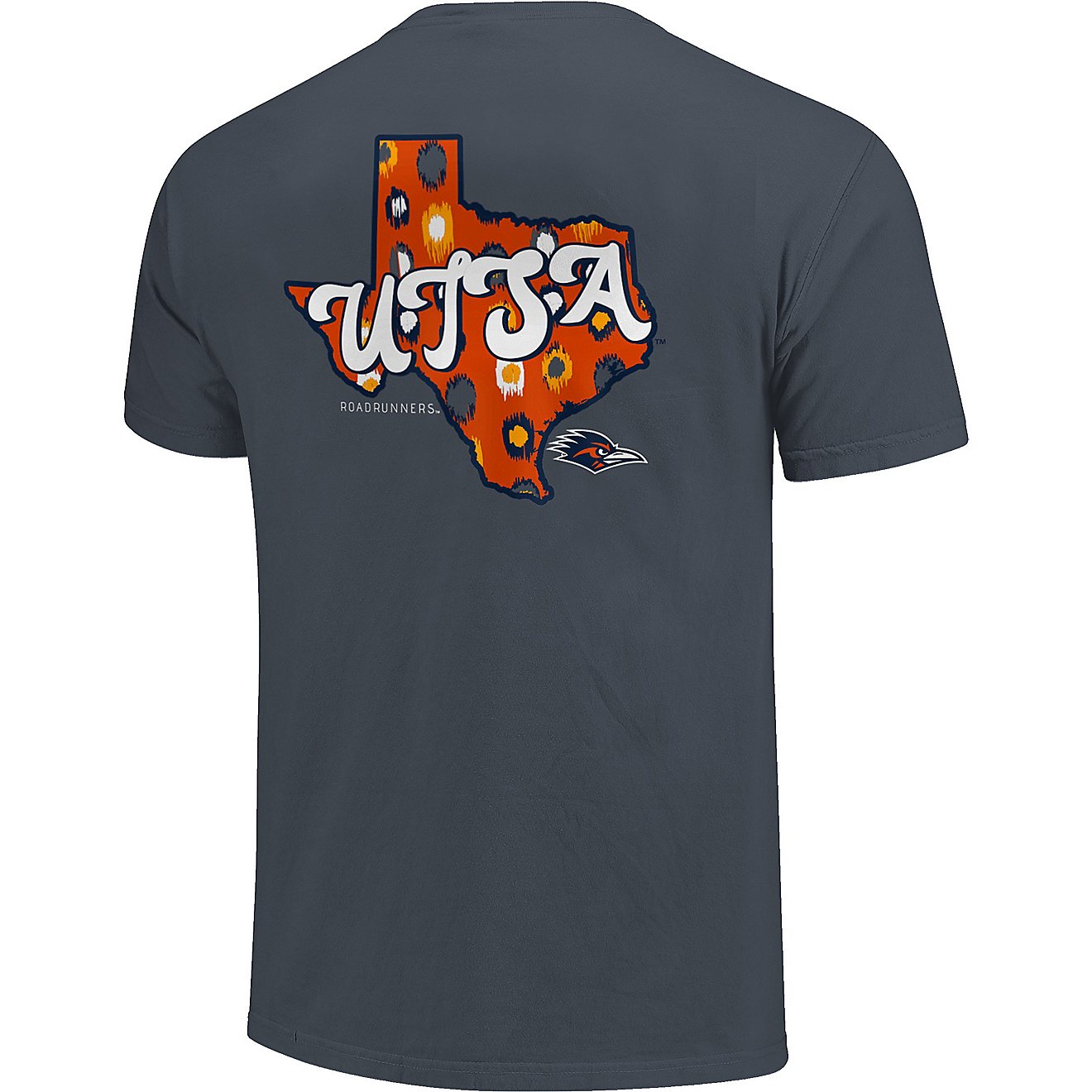 Image One Women's University of Texas at San Antonio Comfort Color Retro Script State Pattern Short Sleeve T-shirt               - view number 2