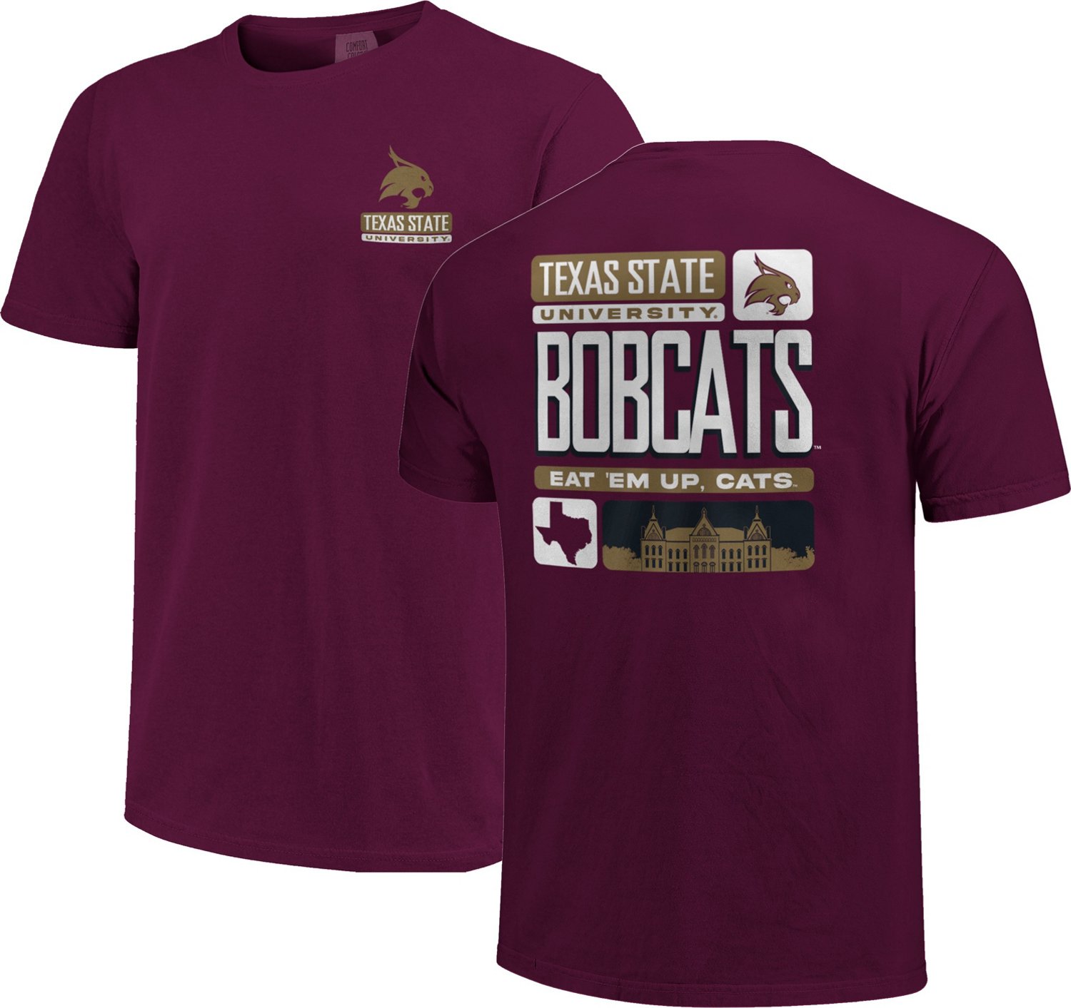 Image One Men's Texas State University Comfort Color Campus Squares ...