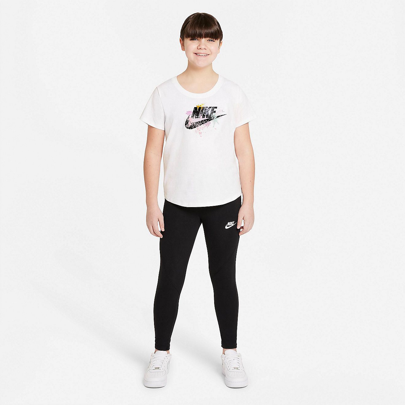 Nike Girls' Sportswear RTL Scoop Futura Extended Size Short Sleeve T-shirt                                                       - view number 3