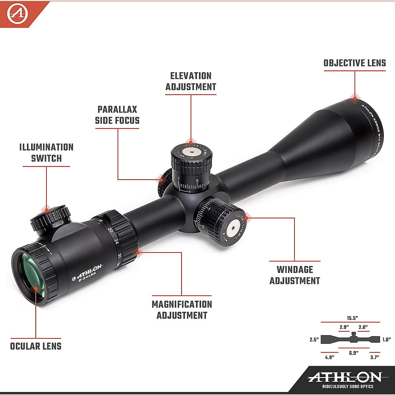 Athlon Optics Argos HMR 4-20x50 Riflescope                                                                                       - view number 2