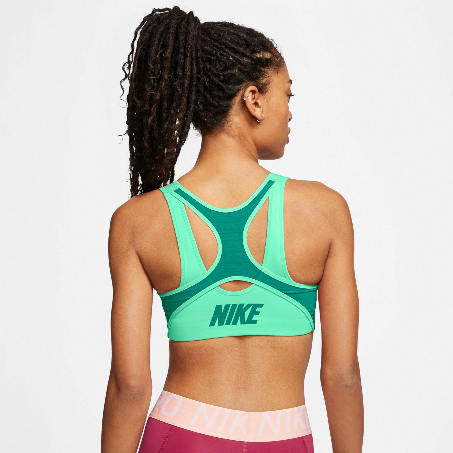 Nike Women's Shape Zippered High Support Sports Bra Academy