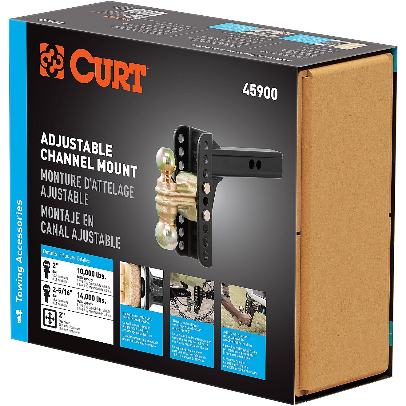 CURT 14,000 lb Adjustable Channel Mount with Dual Ball                                                                           - view number 2