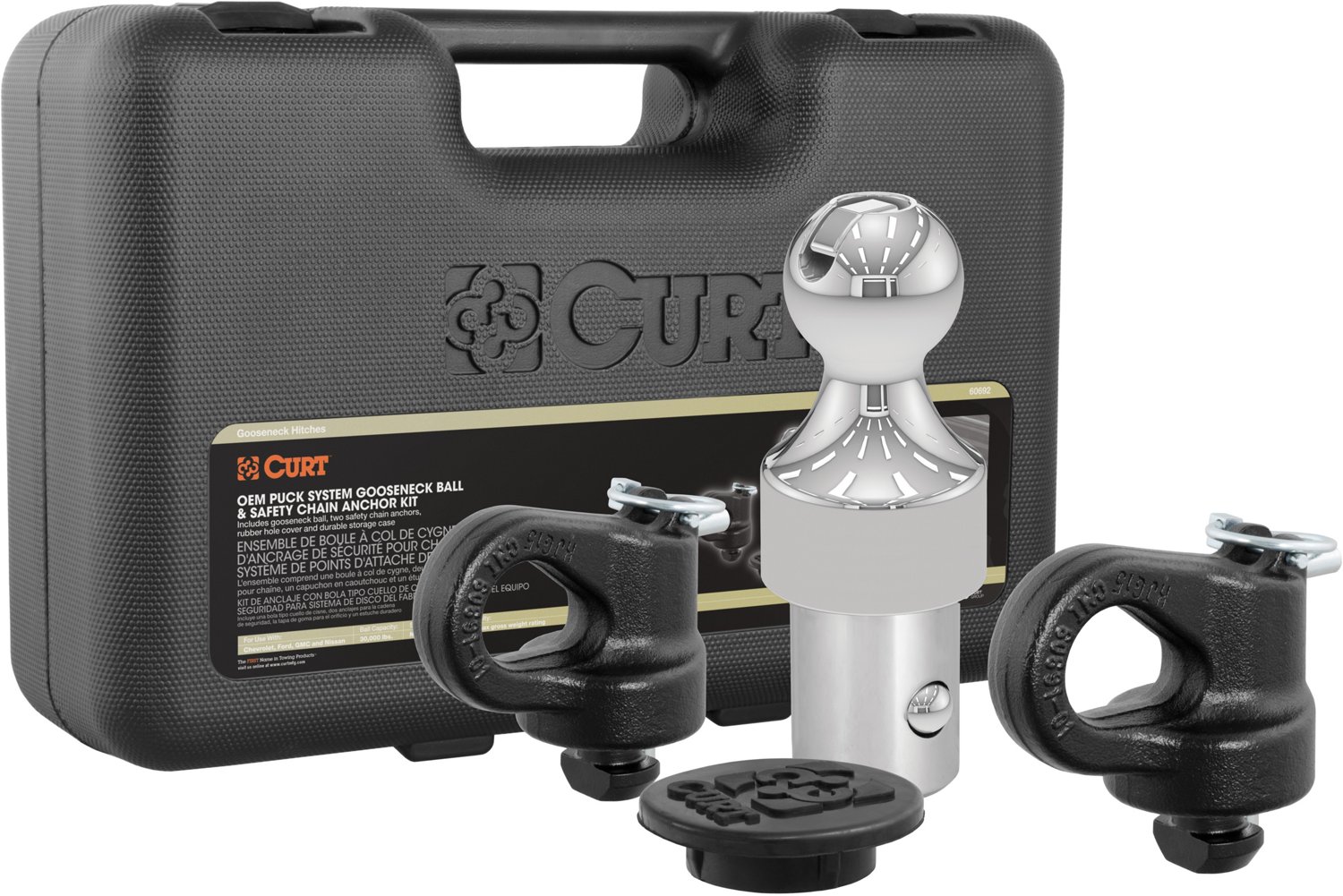 CURT OEM GM Puck System Gooseneck Ball and Safety Chain Anchor Kit Academy