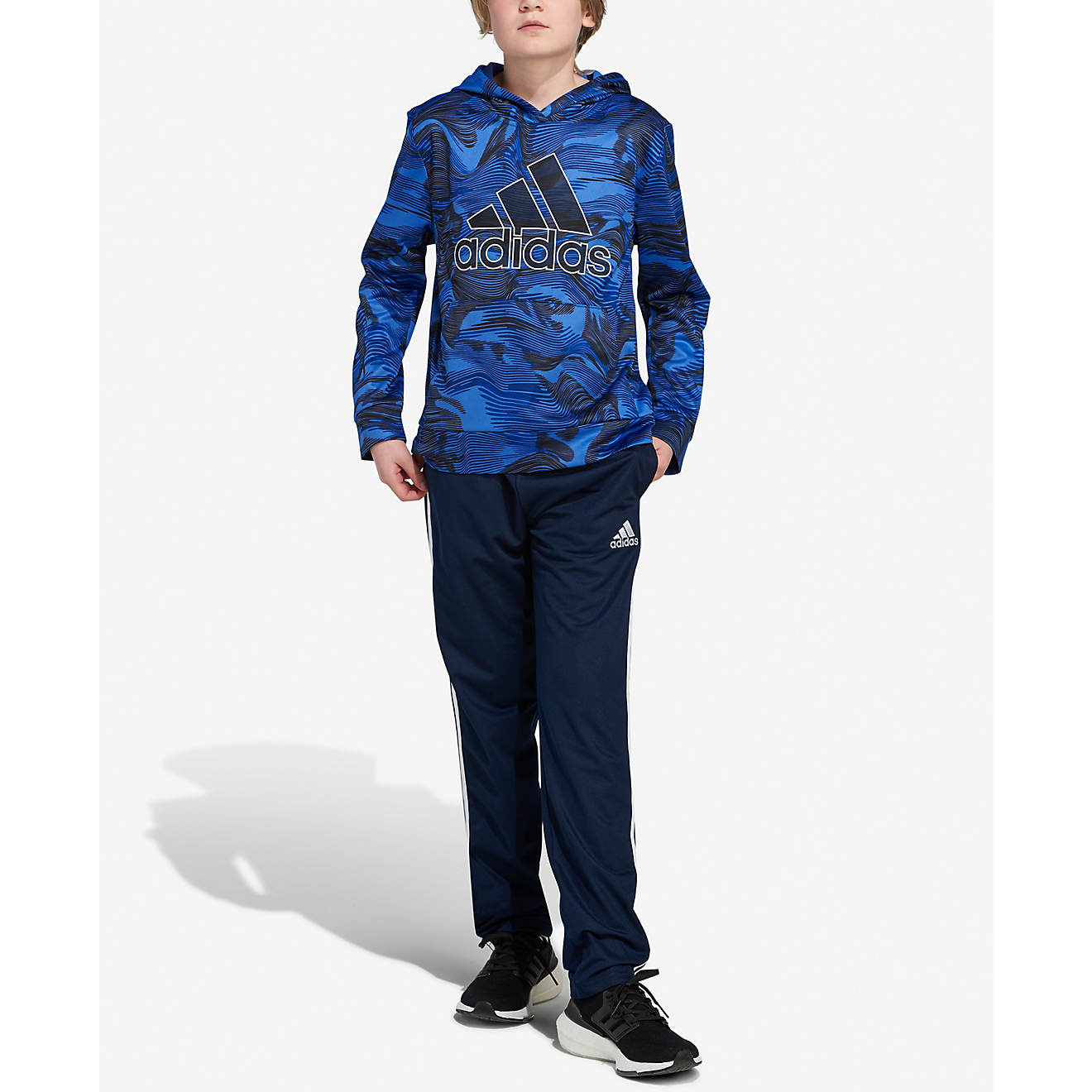 adidas Boys' Allover Print Pullover Hoodie                                                                                       - view number 1