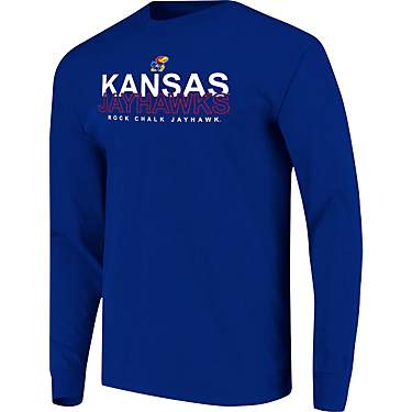 Image One Men's University of Kansas Overtype Logo Long Sleeve T-shirt                                                          
