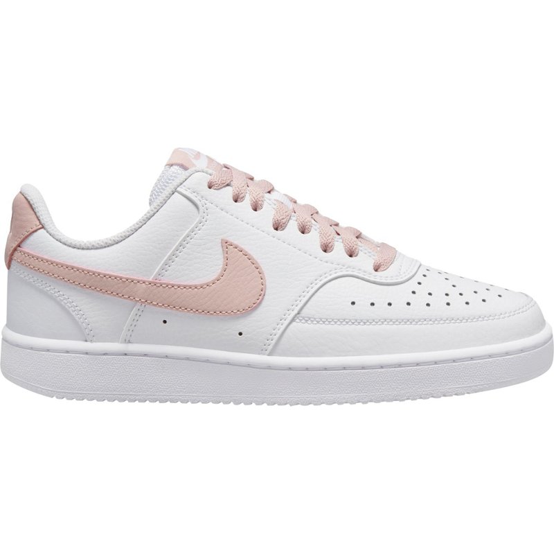 Nike Women's Court Vision Low Shoe White/Pink, 8.5 - Women's Athletic Lifestyle at Academy Sports product image