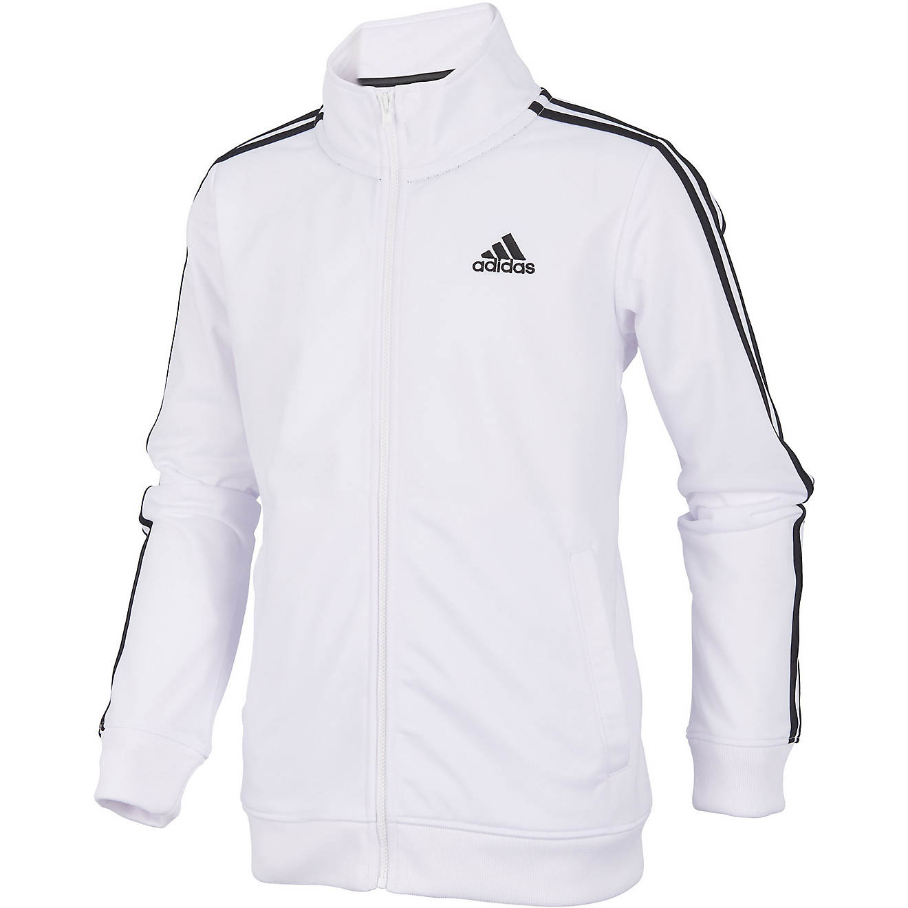adidas Boys' Extended Sizing Zip-Front Iconic Tricot Jacket                                                                      - view number 1