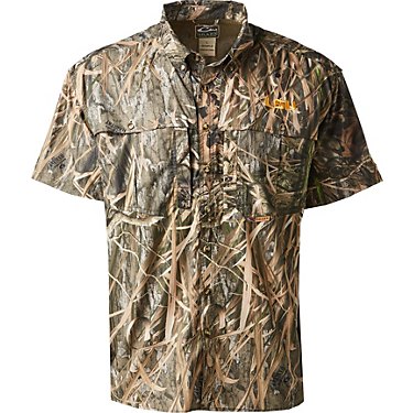 Drake Men's Louisiana State University Mossy Oak Flyweight Wingshooter Short Sleeve Shirt