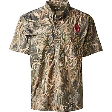 Drake Men's University of Oklahoma Mossy Oak Flyweight Wingshooter Short Sleeve Shirt