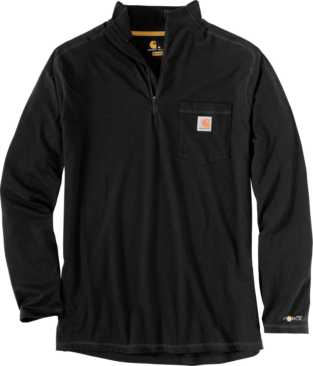 Carhartt Men's Force Relaxed Fit 1/4-Zip Pocket Long Sleeve T-shirt ...