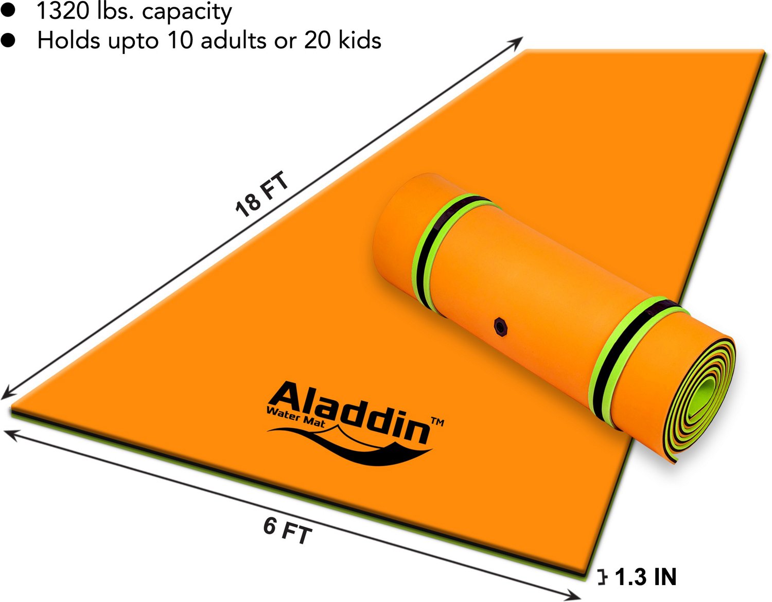 Aladdin 18 ft x 6 ft Floating Water Mat Academy