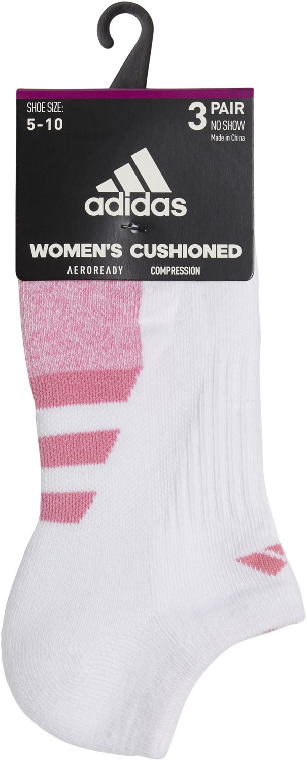 adidas Women's Cushioned II No Show Socks 3 Pack Academy