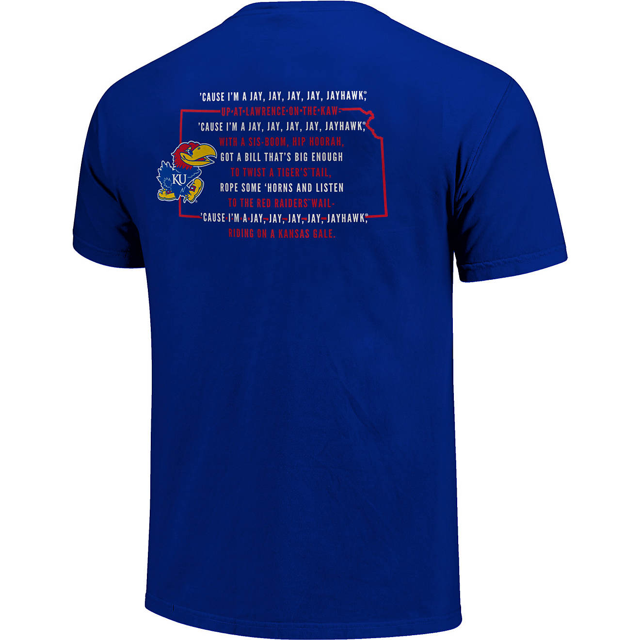 Image One Men's University of Kansas Fight Song State Overlay T-shirt                                                            - view number 1