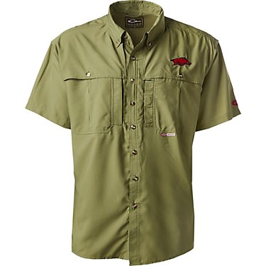 Drake Men's University of Arkansas Flyweight Wingshooter Short Sleeve Shirt