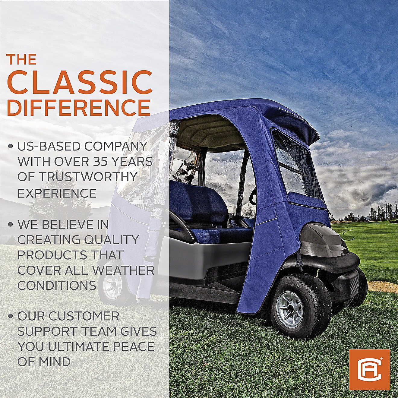 Classic Accessories Fairway 2-Person Golf Cart Easy-On Cover                                                                     - view number 4