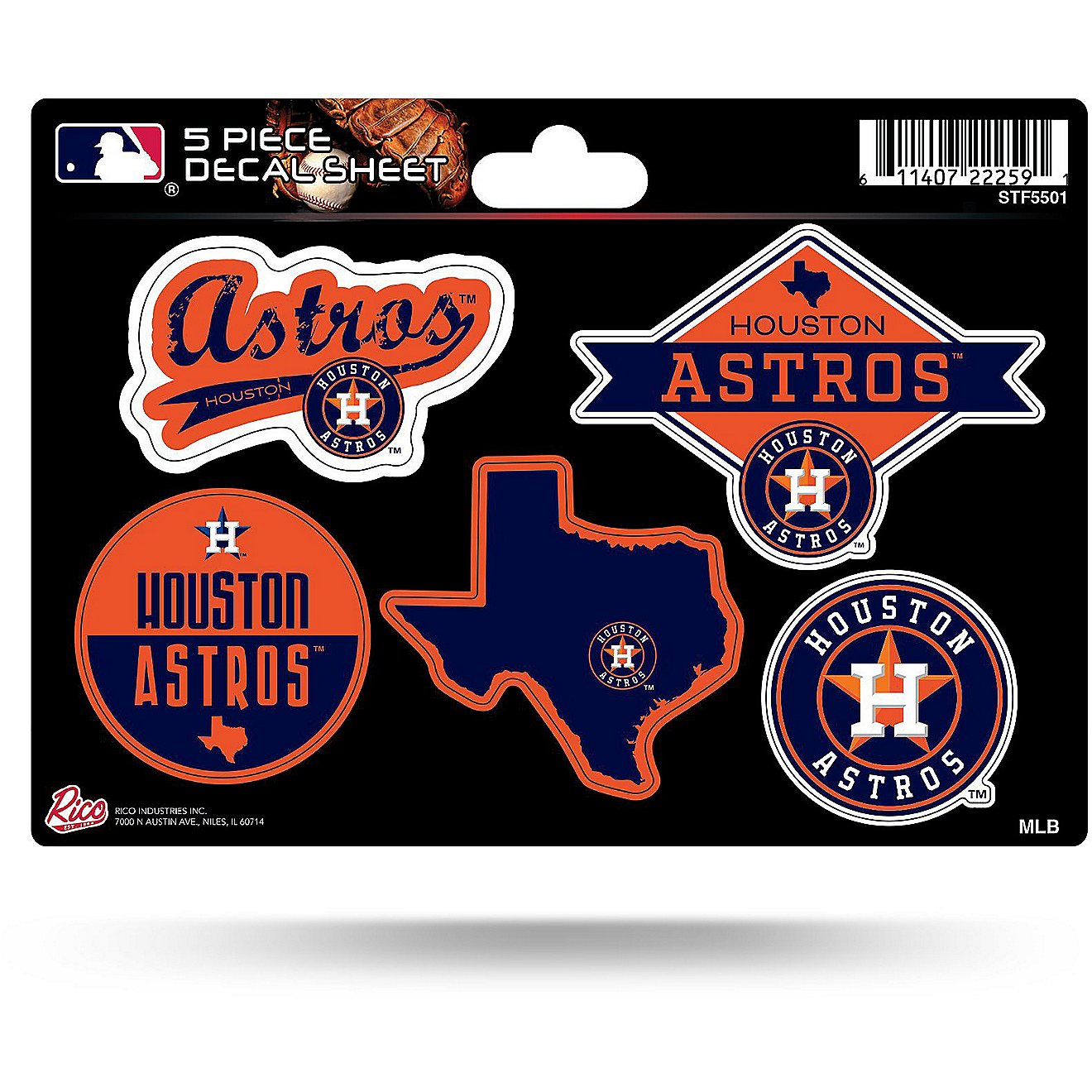Rico Houston Astros 5-Piece Sticker Sheet                                                                                        - view number 1