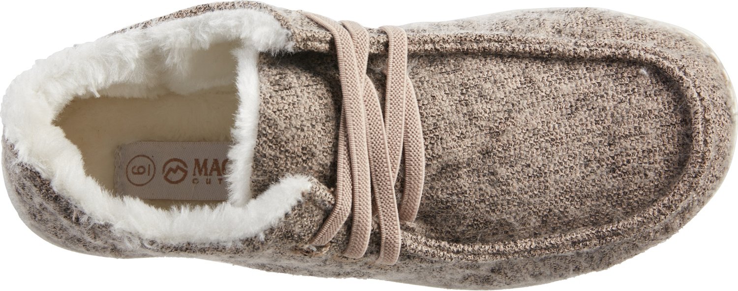 magellan outdoors women's fur collar slipper booties