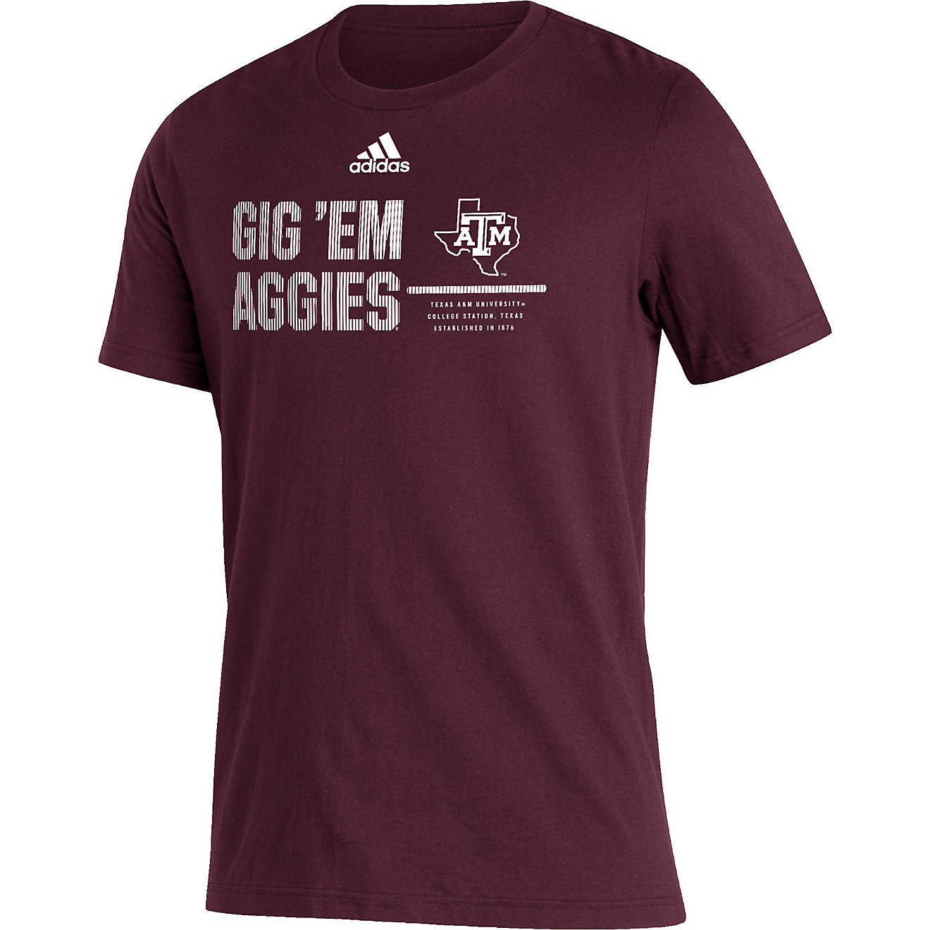 adidas Men's Texas A&M University Slogan Amplifier T-shirt                                                                       - view number 1
