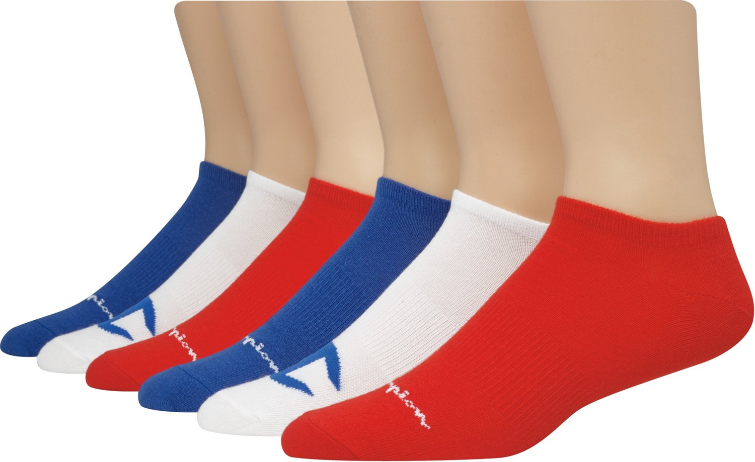Champion Men’s Multi Logo Super Core No Show Socks 6 Pack Academy