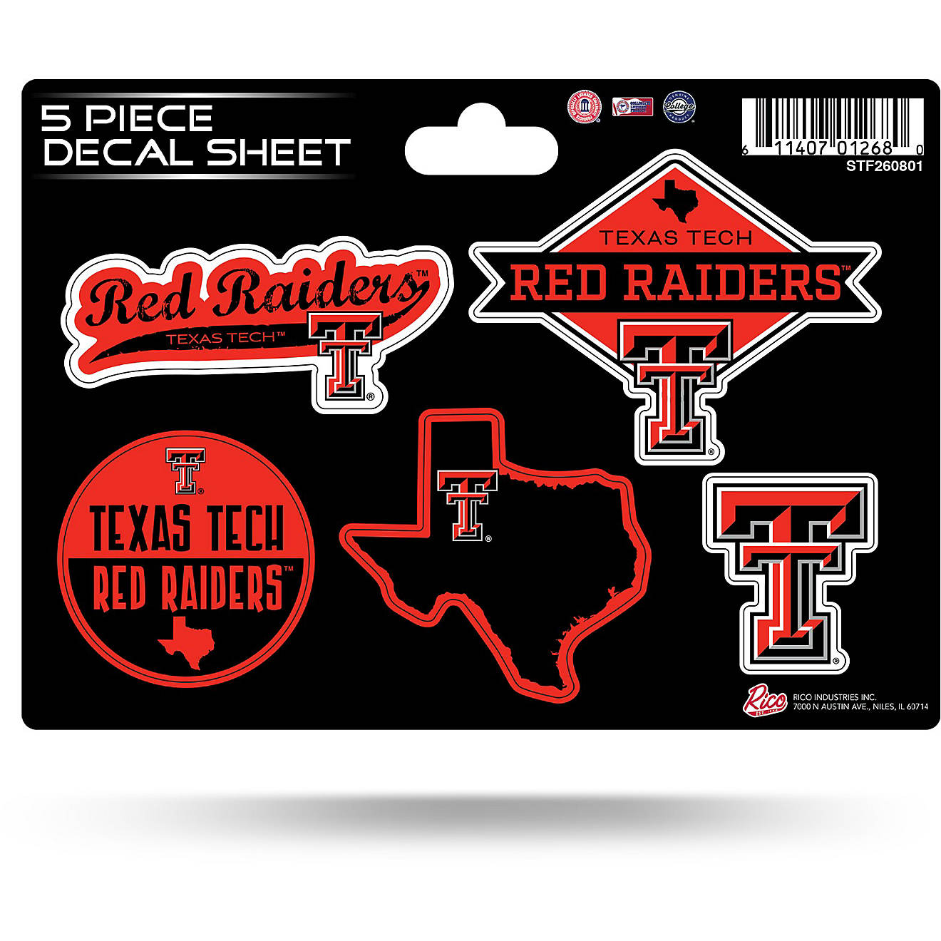 Rico Industries NCAA Texas Tech Red Raiders Home State Sticker