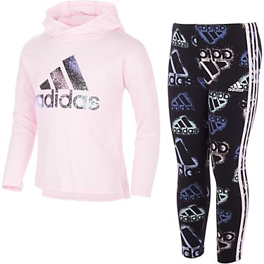 adidas Toddler Girls' Hooded T-shirt and Printed Tights Set
