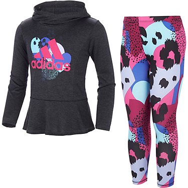 adidas Girls' Long Sleeve Hooded Top and Printed Tights Set